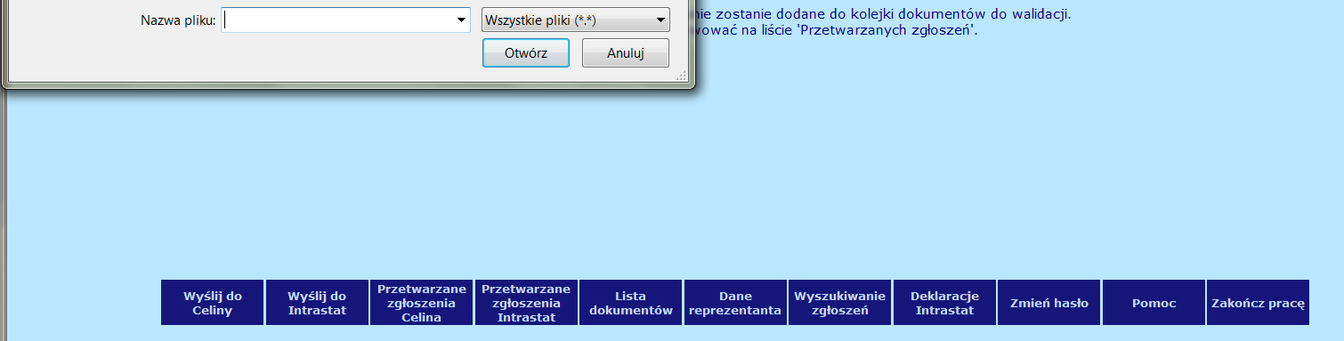 4. Otworzy się formatka Wysyłanie zgłoszeń do kolejki