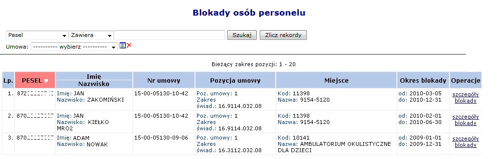 5.4.7 Rozwiązywanie zatrudnienia osoby personelu medycznego Opcja Rozwiąż zatrudnienie przeznaczona została do rozwiązywania umowy z daną osobą personelu medycznego.