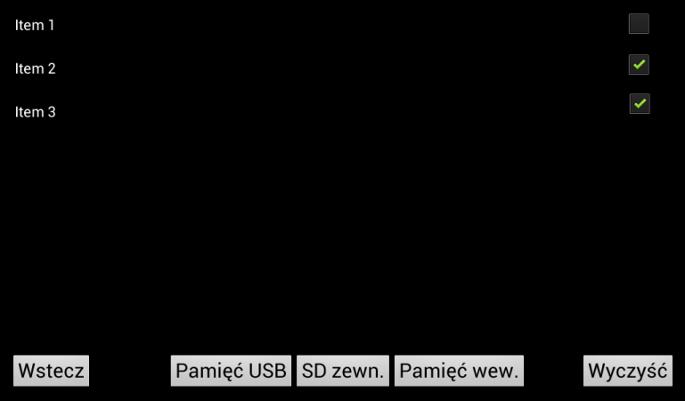 4.1.2 TV lista odtwarzania Lista odtwarzania składa sie z listy plików oraz pięciu przycisków. Po włączeniu, lista jest pusta.