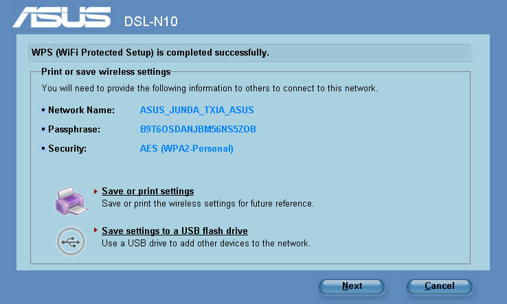 W kreatorze ADSL kliknij Save settings to a USB flash drive (Zapisz ustawienia w napędzie flash USB). 2.