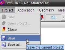 W menu górnym programu Preflu2D należy wybrać opcję Project->New lub wybrać odpowiednią ikonę z paska narzędzi (rys. 3.