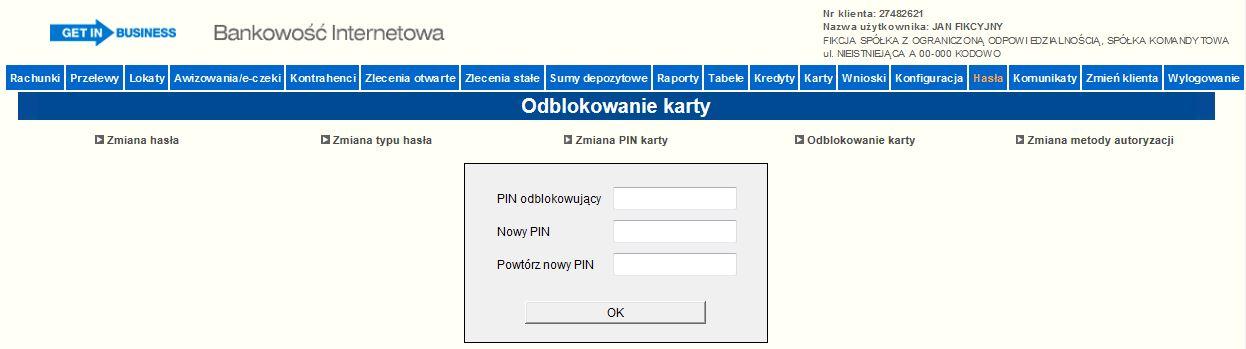 Rysunek 107 Zmiana kodu PIN karty mikroprocesorowej 6.13.4.