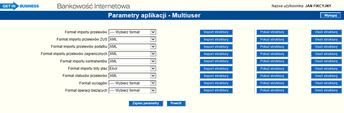 przelewów zagranicznych, kontrahentów, listy płac, oraz dla plików eksportowanych, w tym dla: statusów przelewów, wyciągów bankowych, operacji i bieżących, raportu płatności masowych.