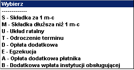 Typ wpłaty literowy symbol rodzaju wpłaty.