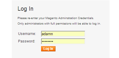 Po przejściu do zakładki Magento Connect Manager ukaże nam się formularz logowania, należy wpisać dane administratora i nacisnąć login.