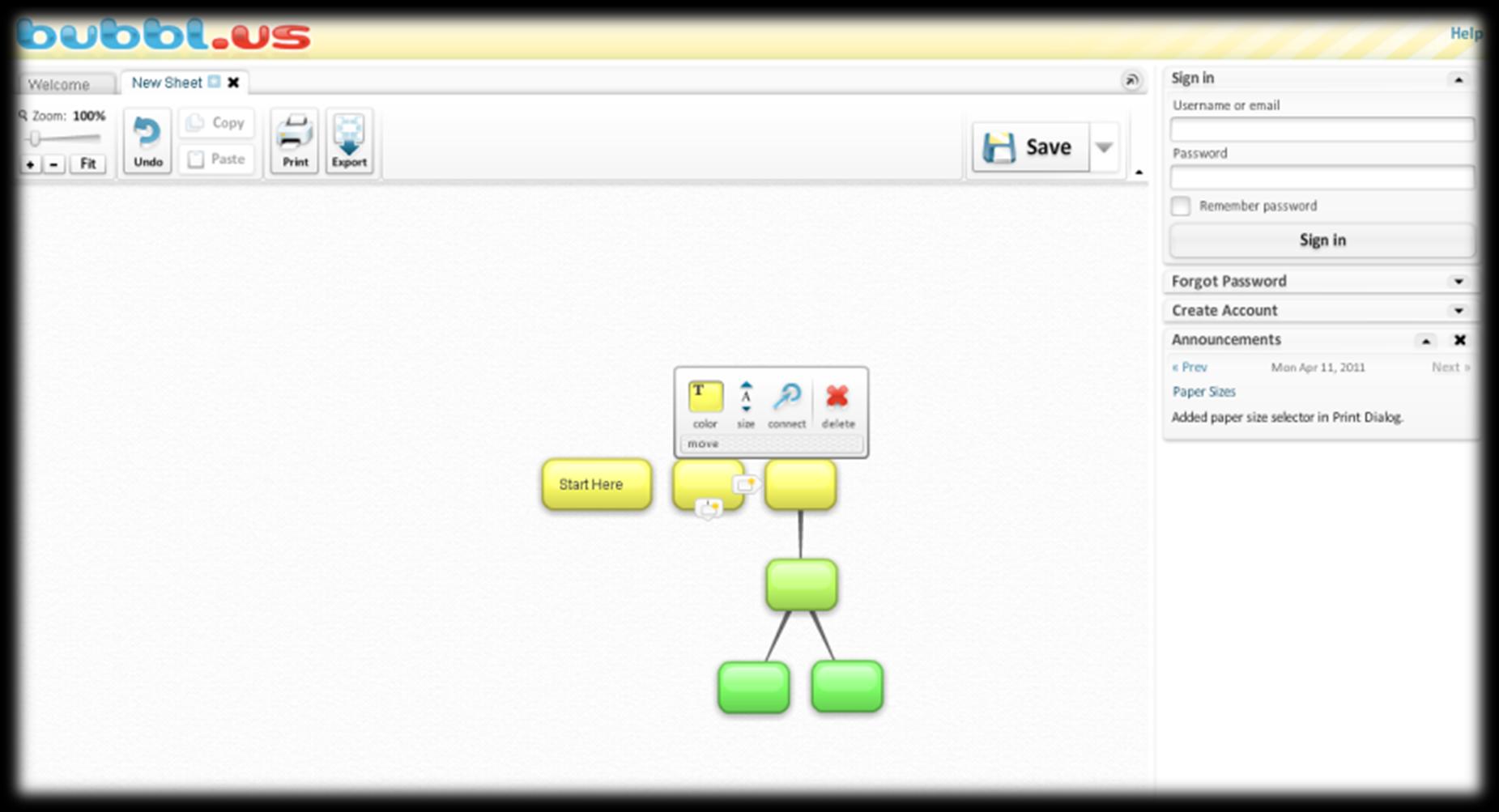 bubbl.us Projektuj mind mapy online bundlr.