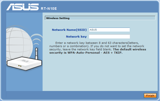 4. Kliknij przycisk Next (Dalej) i wprowadź niezbędne informacje dla typu połączenia ISP.