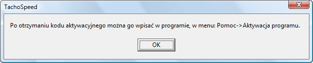 Aby otrzymad poprawny kod aktywujący program, należy podad dokładnie ten sam numer NIP, jaki został wpisany w programie (wraz ze spacjami i/lub kreskami) oraz kod kontrolny.