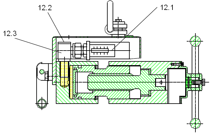 HSE P-1000 Serwis 4.1.2 Sprawdzanie i ustawianie ciśnienia medium Hydrauliczny wskaźnik ciśnienia (12.1) może być sprawdzany tylko w zamontowanym stanie.