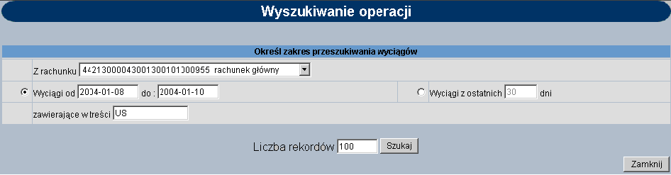 Pobierz plik pozwala na pobranie pliku tekstowego dla wybranej daty np. wyciagi_2004_01_06.