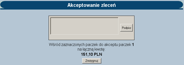 nazwa paczki będzie miała brzmienie Korekty faktur Paczka przelewów.