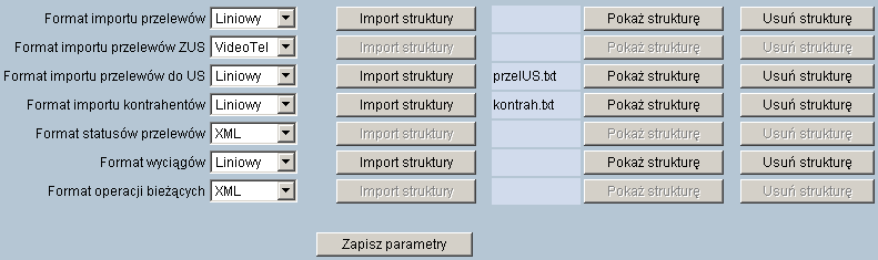 Wszystkie dostępne w aplikacji formaty to: XML Eliksir Liniowy VideoTel Płatnik MT940 Uwaga! Przy każdej pozycji importu lub eksportu wyświetlone są dostępne formaty dla danego typu. Np.