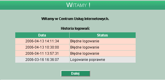 W polu Klucz wpisujemy hasło Użytkownika. Uwaga! Identyfikator i klucz Użytkownikowi CIC dostarcza Bank w momencie udostępnienia usługi.