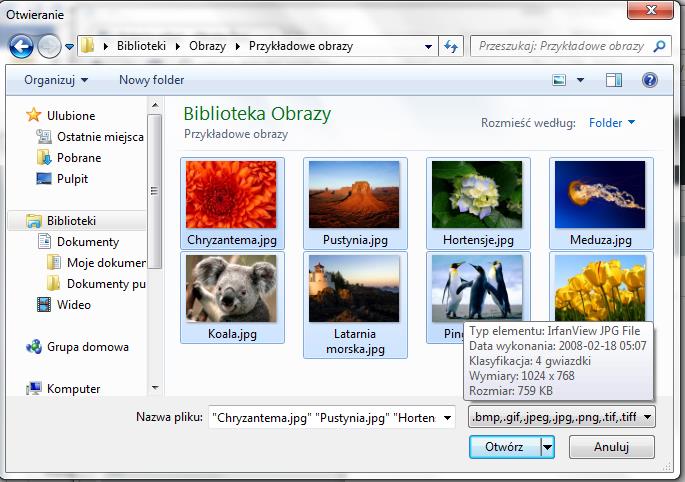 I Dostępne są dwa sposoby dodawania obrazów do folderu: 1.