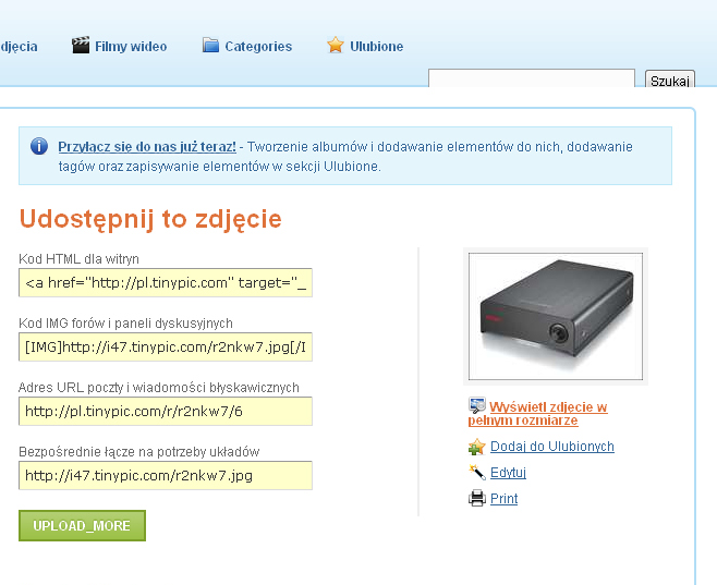 Dodawanie zdjęć przy pomocy www.tinypic.com c.d. 4.