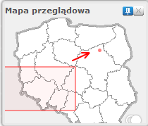 3.2 Nawigacja mapą za pomocą mapy poglądowej Zaznaczenie nowego zasięgu Kliknij na mapie w miejscu, które stanowić ma pierwszy wierzchołek prostokąta, wyznaczającego nowy zasięg mapy głównej.