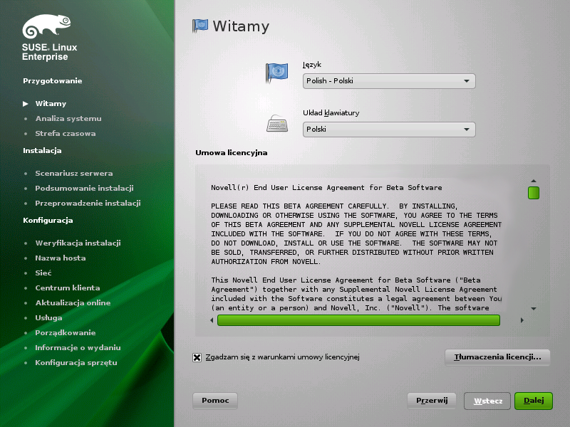 Skrócona instrukcja instalacji SUSE Aby zainstalować nową wersję produktu SUSE Linux Enterprise Server 11 SP2, należy użyć poniższej procedury.