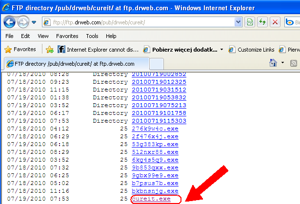Aby prawidłowo pobrać plik naleŝy wykonać następujące czynności: 1. Pobrać plik cureit.