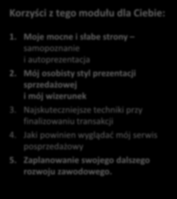 MODUŁ 4: FILARY SUKCESU SPRZEDAŻY TERMIN: 19-20.11.2015 R.
