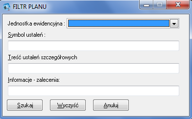 S t r n a 64 Wyszukiwanie Planu Zagspdarwania Przestrzenneg dbywa się pprzez funkcję w Menu Głównym: Obiekt Plan Zagspdarwania Przestrzenneg. Rysunek 62.