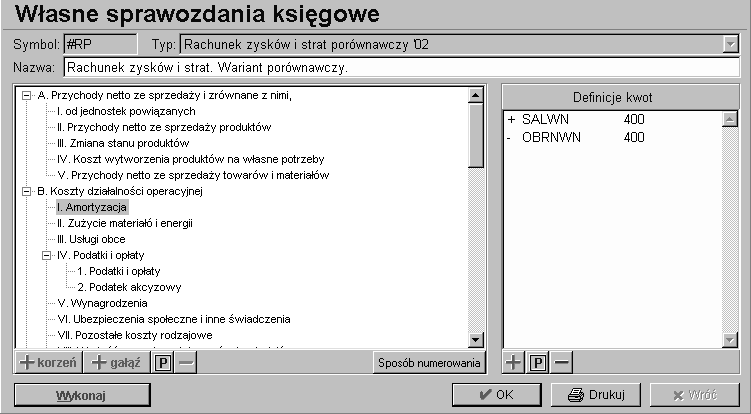 18. Sprawozdania księgowe System wyposażony został w mechanizm umożliwiający zdefiniowanie sprawozdań księgowych.