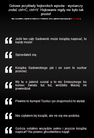 Metoda Skłodowskiej W tej metodzie zadaniem hejtowanej osoby jest pokazanie, że hejt to głupie zachowanie lub nie przystoi danej osobie.