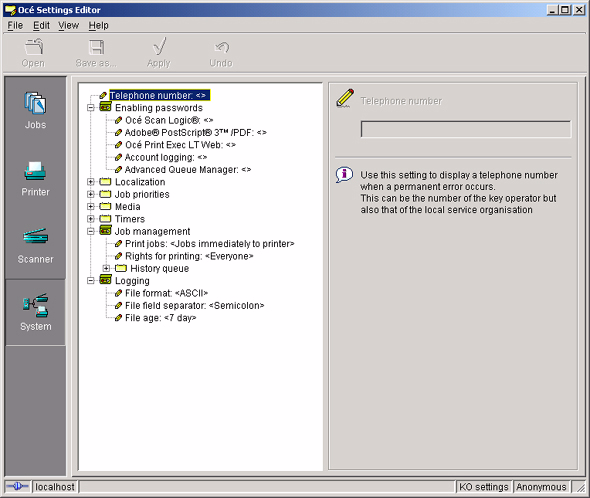 Konfiguracja kontrolera Océ Power Logic Wprowadzenie Przed rozpoczęciem korzystania z programu Océ Account Logic należy zdefiniować poprawne ustawienia w programie Océ Settings Editor w kontrolerze