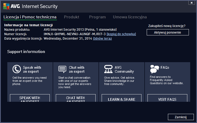 15. FAQ i pomoc techniczna Jeżeli masz jakiekolwiek pytania natury technicznej lub handlowej (dotyczące produktów AVG Internet Security 2013), istnieje kilka sposobów uzyskania pomocy.