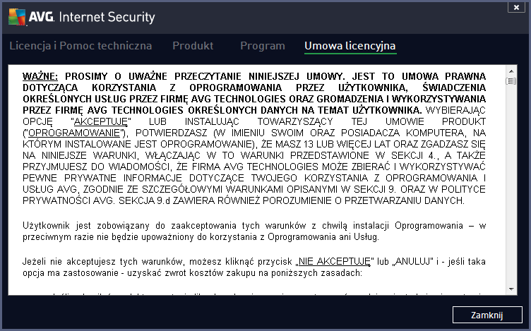 5.1.4. Opcje Funkcje obsługi systemu AVG Internet Security 2013 dostępne są w sekcji Opcje. Kliknij strzałkę, by otworzyć menu rozwijane: Skanuj komputer uruchamia skanowanie całego komputera.