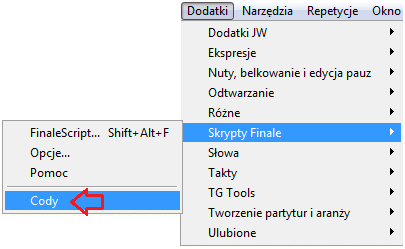 pojawi się nowy skrypt "Untitled Script" kliknij go dwukrotnie, pojawi się okno Finale Script - Editor for Untitled Script, w polu nazwa skryptu wpisz np.