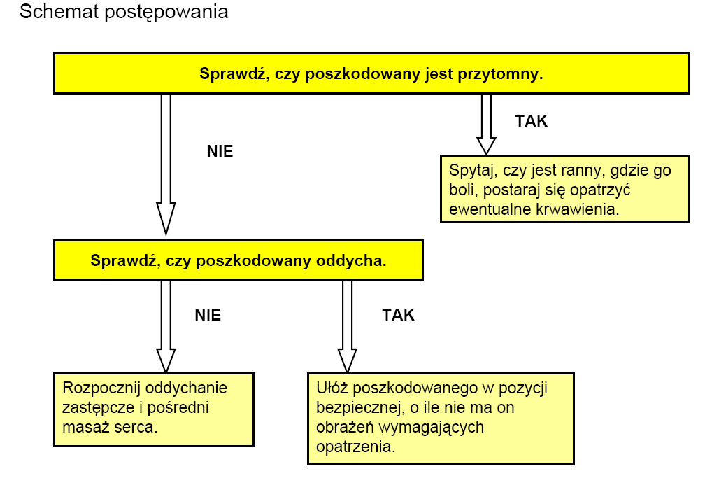 4. Przyjmij pozycję na tej samej wysokości co poszkodowany - uklęknij lub kucnij przy nim. Delikatnie połóż swoją rękę na ramieniu lub na głowie, co podziała uspokajająco. Okryj go np. kocem. 5.