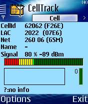 W przypadku, gdy korzystamy z sieci UMTS/3G w polu Net mamy wpisane WCDMA, a przed CellId znajduje się numer RNC (Radio Network Controller), czyli kontrolera stacji bazowych UMTS NodeB LAC (Local