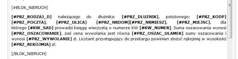 Rys. 85. Ekran z przykładem w szablonie - blok nieruchomości Rys. 86.