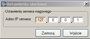 OPCJE PROGRAMU - w ustawiniach sieciowych, wpisany Adres IP 127.0.