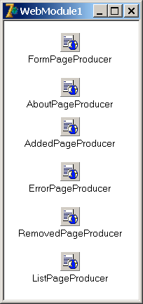 FormPageProducer Do własności HTMLDoc wpisujemy szablon strony 1 : <HTML> <HEAD> <TITLE><#tytul></TITLE> </HEAD> <BODY> <H2><#naglowek></H2> <A HREF=".