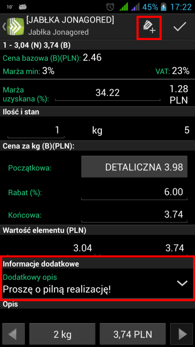 Rys. Comarch ERP Mobile Sprzedaż - Wybór wystawianego dokumentu 2. Atrybuty. Umożliwiono wysyłanie atrybutów (towarów, kontrahentów i dokumentów) na urządzenie mobilne.