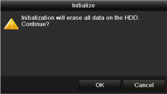 14.1 Inicjalizacja dysków twardych Cel: Nowo zainstalowany dysk twardy (Hard Disk Drive HDD) należy zainicjalizować, zanim będzie można go używać w rejestratorze NVR.