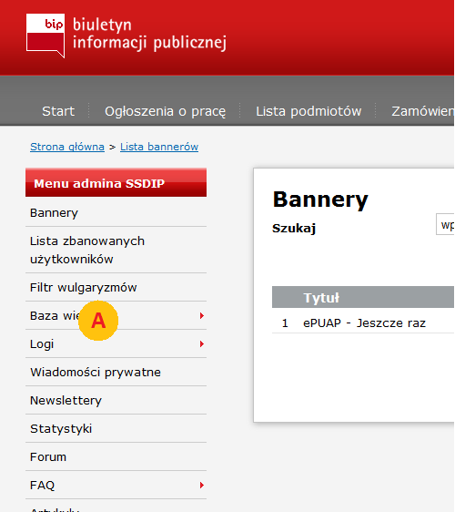 4. Kategorie 4.1. Wstęp Kategorie w systemie SSDIP widoczne są w menu. W systemie istnieje kilka rodzajów menu.