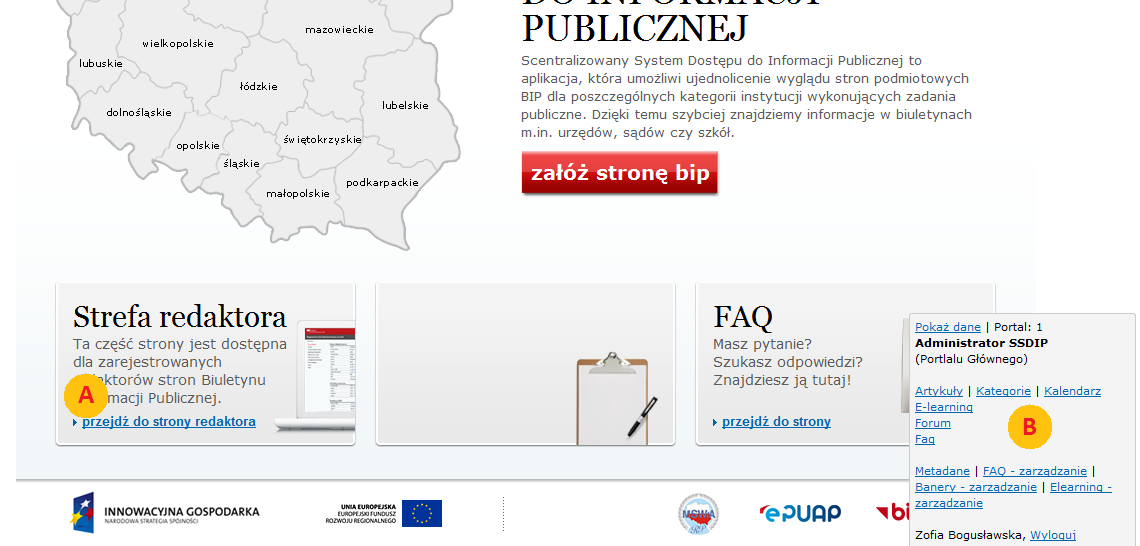 7. Ogłoszenia o pracę 7.1. Wstęp Administrator SPBIP może dodad ogłoszenie o pracę do aktualnie zarządzanego przez niego portalu SPBIP.