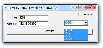 3.2.4. Sterowanie przez LIVE EVI-BRC REMOTE CONTROLLER Istnieje możliwość sterowania kamerami przez sieć WiFi/LAN i Internet. Każda kamera może być podłączona np.