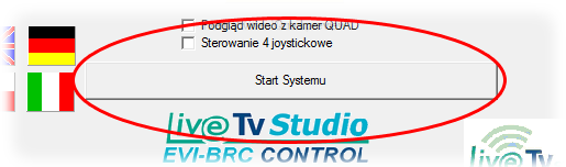 Na interfejsie programu LIVE EVI-BRC REMOTE CONTROLLER pojawi się napis STATUS: OK. Oznacza to, ze oba programy poprawnie komunikują się teraz przez sieć.