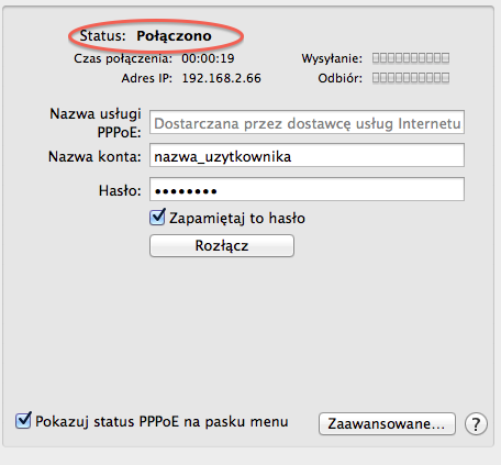 6. Jeśli nazwa użytkownika i hasło zostały