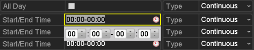 Figure 5. 7 Interfejs harmonogramu nagrywania Możesz kliknąć przycisk, aby ustawić dokładny czas harmonogramu. II.