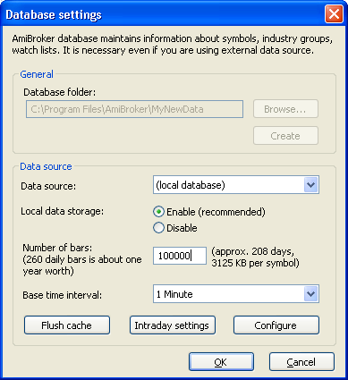 File -> Database settings: Korzystając z File ->