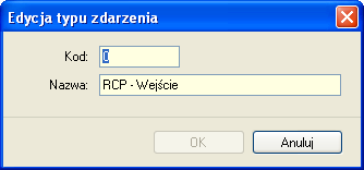 Rysunek 59. Okno definicji typów zdarzeń RCP Kliknięcie przycisku EDYCJA otwiera okno edycji typu zdarzenia (rysunek 60). Rysunek 60. Okno dialogowe edycji typu zdarzenia 5.2.