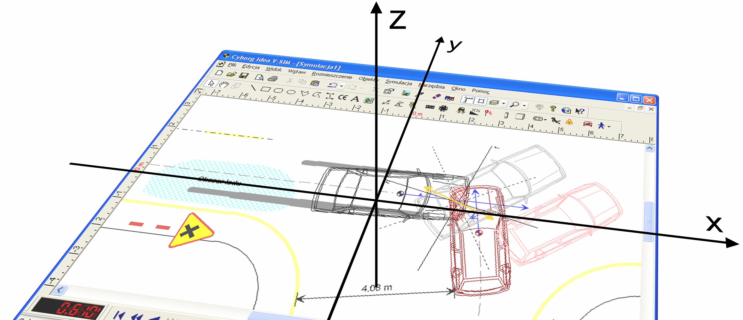 Cyborg Idea V-SIM 2.0 1.11 Przyjęte konwencje 1.11.1 Układy odniesienia W całym programie, konsekwentnie położenia opisywane są zgodnie z prawoskrętnym układem współrzędnych, a kąty zgodnie z regułą śruby prawoskrętnej.