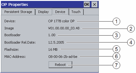 Konfiguracja Systemu Operacyjnego 6.2 Konfiguracja Systemu Operacyjnego TP 177B oraz OP 177B Procedura Postępuj jak opisano: 1. Otwórz okno "OP Properties", następnie wybierz zakładkę "Device". Rys.