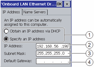 Konfiguracja Systemu Operacyjnego 6.2 Konfiguracja Systemu Operacyjnego TP 177B oraz OP 177B Procedura Postępuj jak opisano: : 1. Dotknij " SMSC100FD1: Onboard LAN Ethernet Driver" 2.