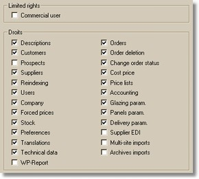 96 WinPro User Guide Uzytkownik handlowy : te ograniczone uprawnienia pozwalaja uzytkownikowi utworzyc zamówienia, lecz nic poza tym.