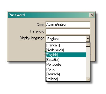 6 WinPro User Guide Przy standardowej instalacji wymagany jest kod : 'Administrateur'. Wpisz go do pola 'Code'. Nie jest wymagane haslo, wiec nie musisz go podawac.